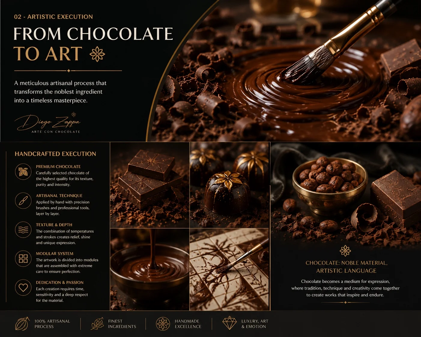 Cartel de Diego Zappa sobre chocolate y creación artística